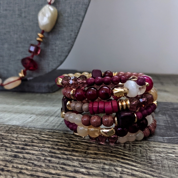 Chico's Multi-Colored Beaded Necklace, Earring and Bracelet Set - Picture 5 of 7